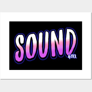 Sound Girl Pink Gradient Typography Posters and Art